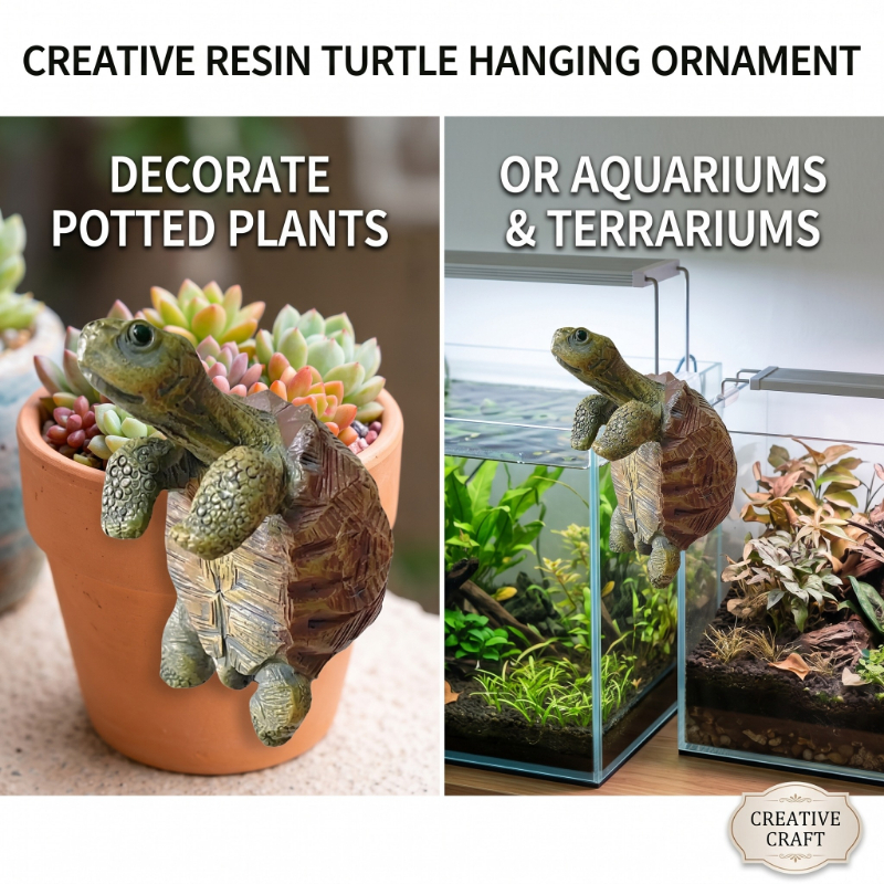Aquarium Fish Only - Fishing Turtle Hanging Turtle Figurine for