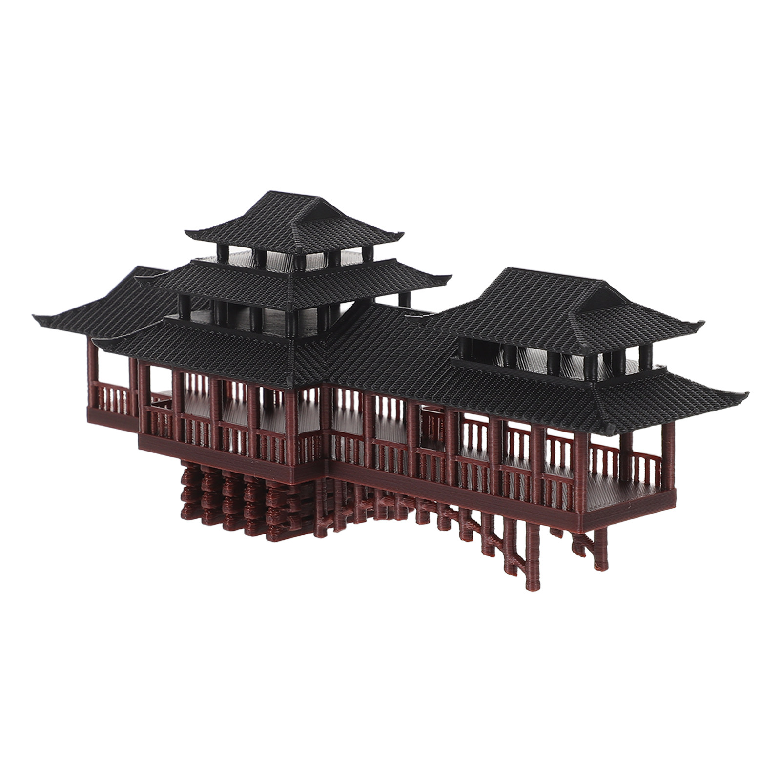 Aquarium Fish Bridge - Simulated Stone Arched Bridge and Pavilion