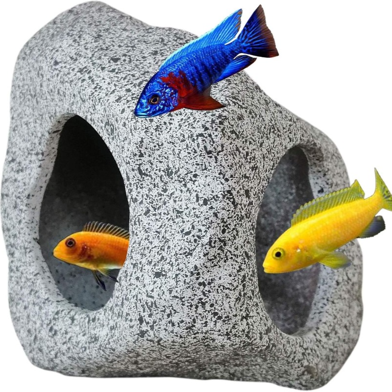 Aquarium Fish Cartoon - Fish Tank Cave Stone Landscaping Decoration