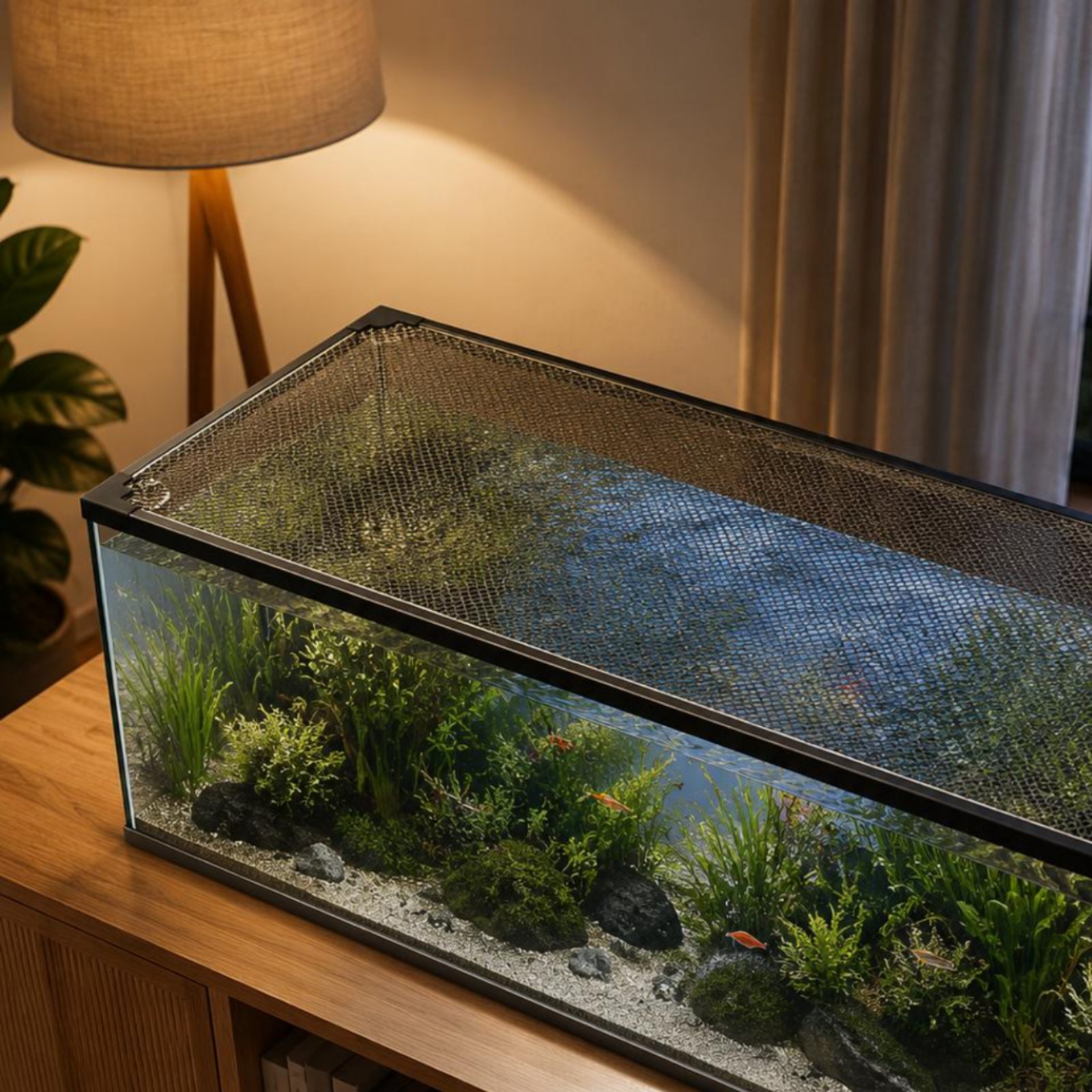 Aquarium Fish Jumping - Fish Aquarium Net Cover Quick Installation