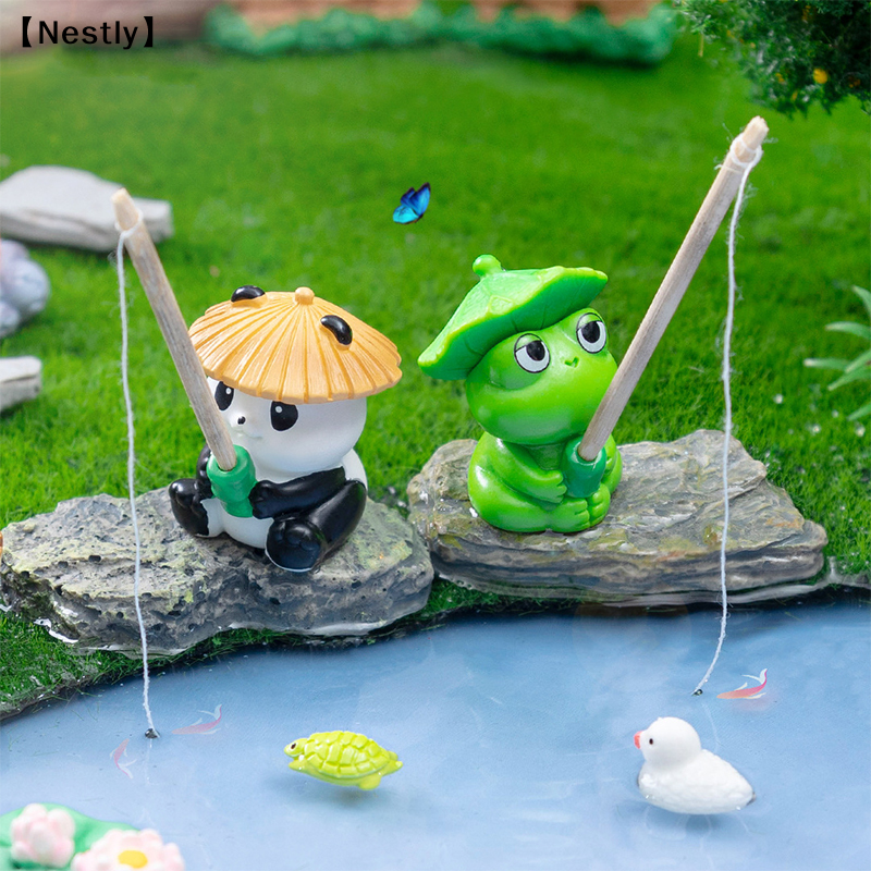 Fishing Frog Panda Figurines O - Aquarium Fish Cartoon 评论和价格