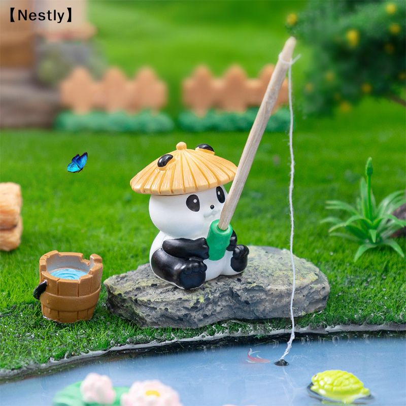 Fishing Frog Panda Figurines O - Aquarium Fish Cartoon 评论和价格