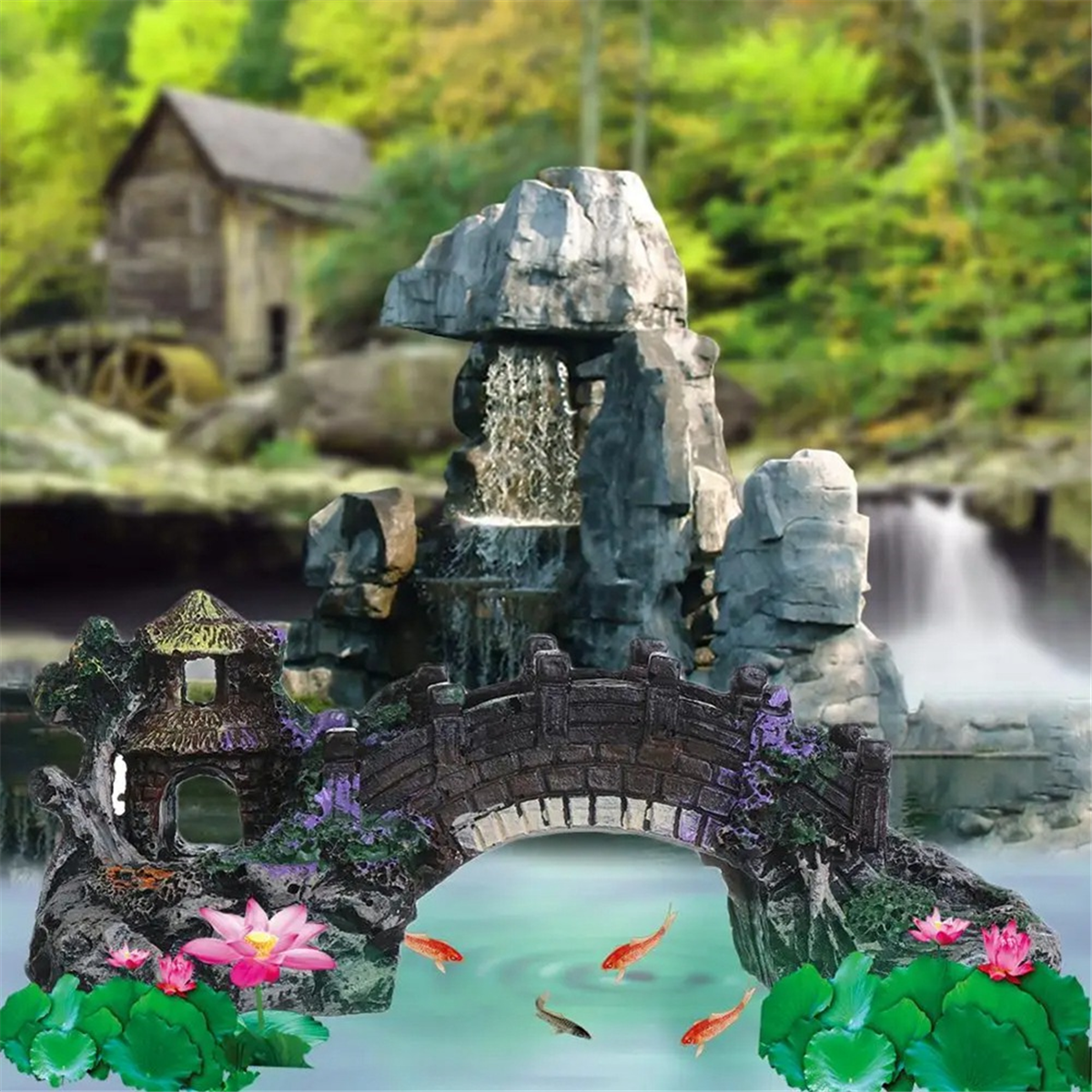 Artificial Bridge Fish Tank Or - Aquarium Fish Bridge 评论和价格