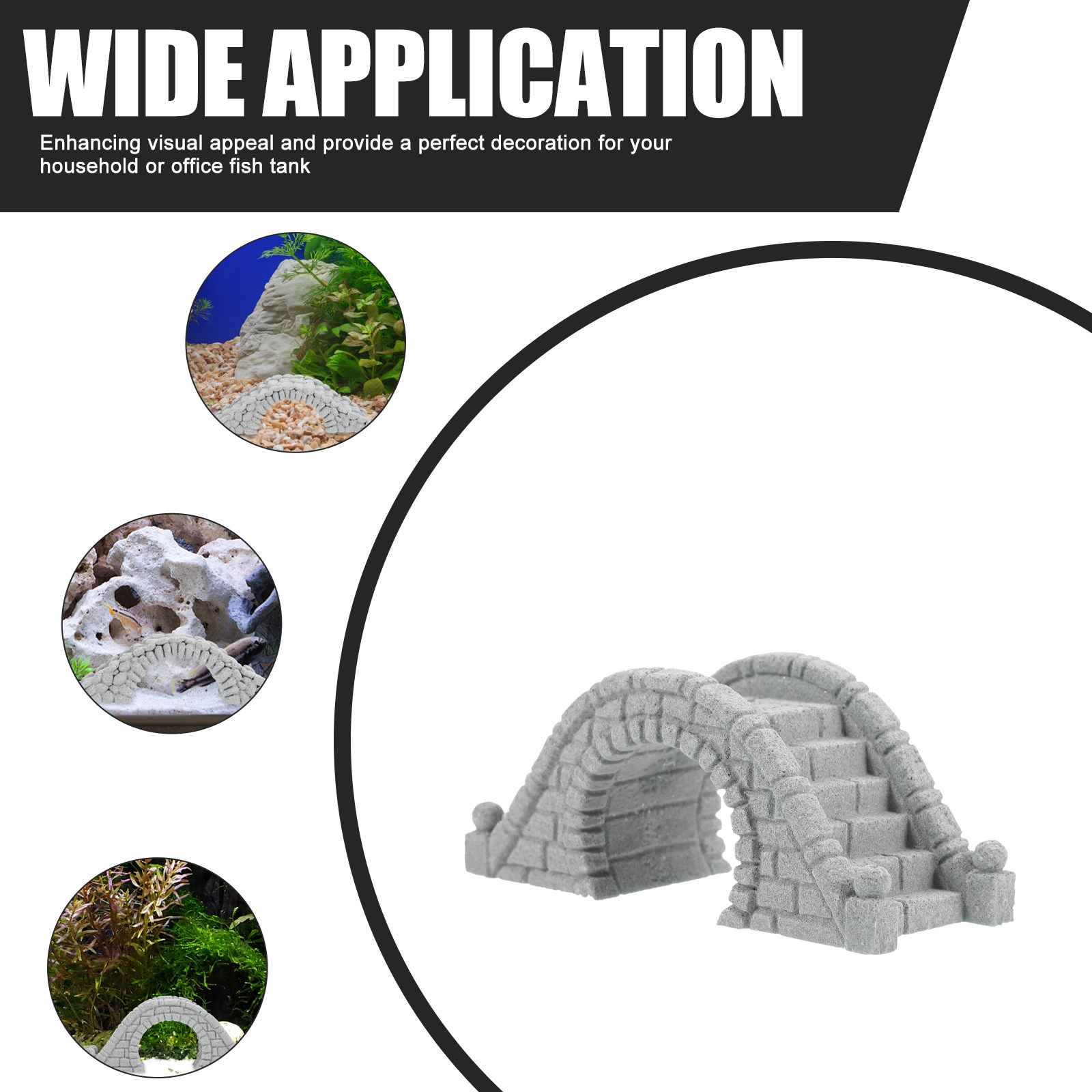 2Pcs Lifelike Miniature Stone  - Aquarium Fish Bridge 评论和价格