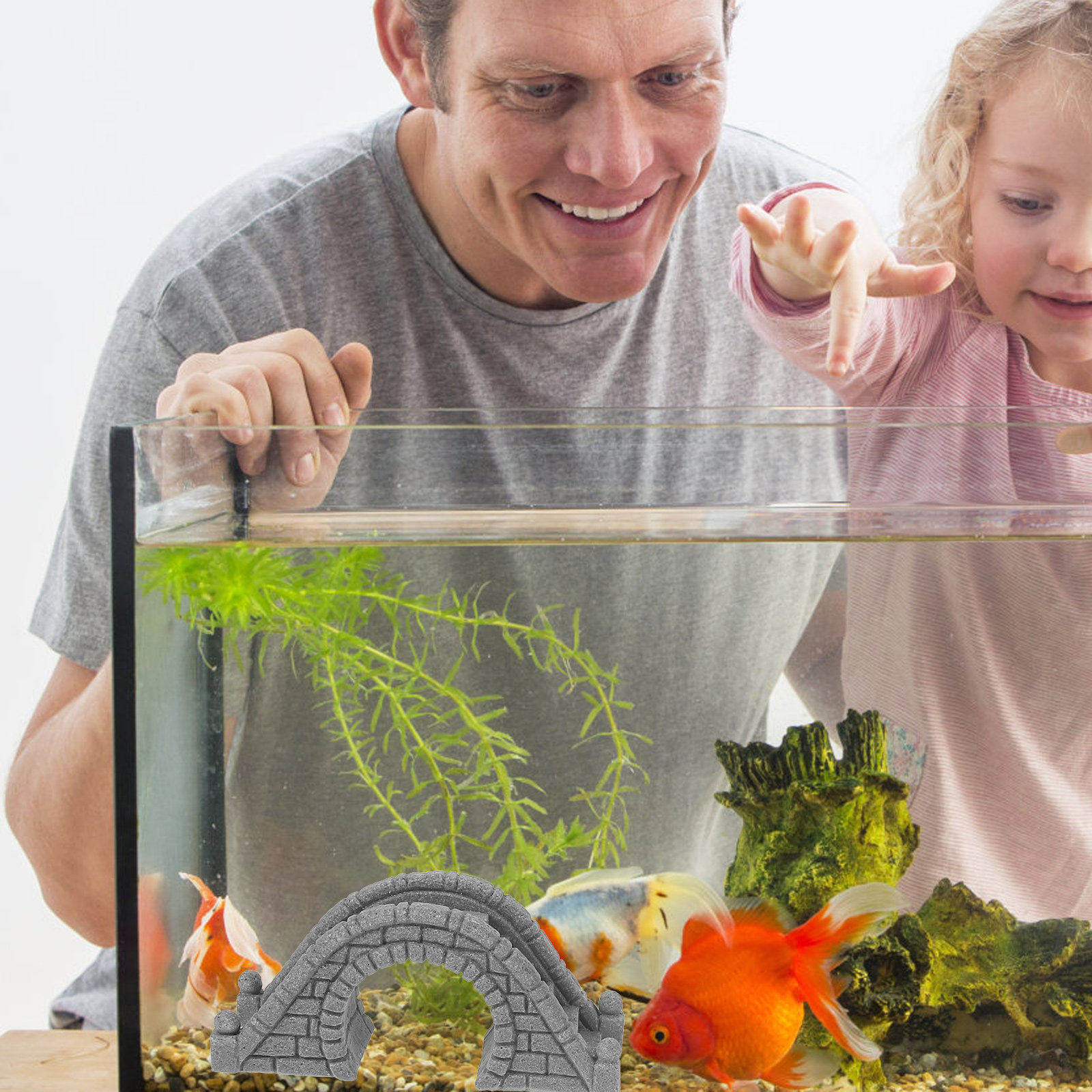 2Pcs Lifelike Miniature Stone  - Aquarium Fish Bridge 评论和价格