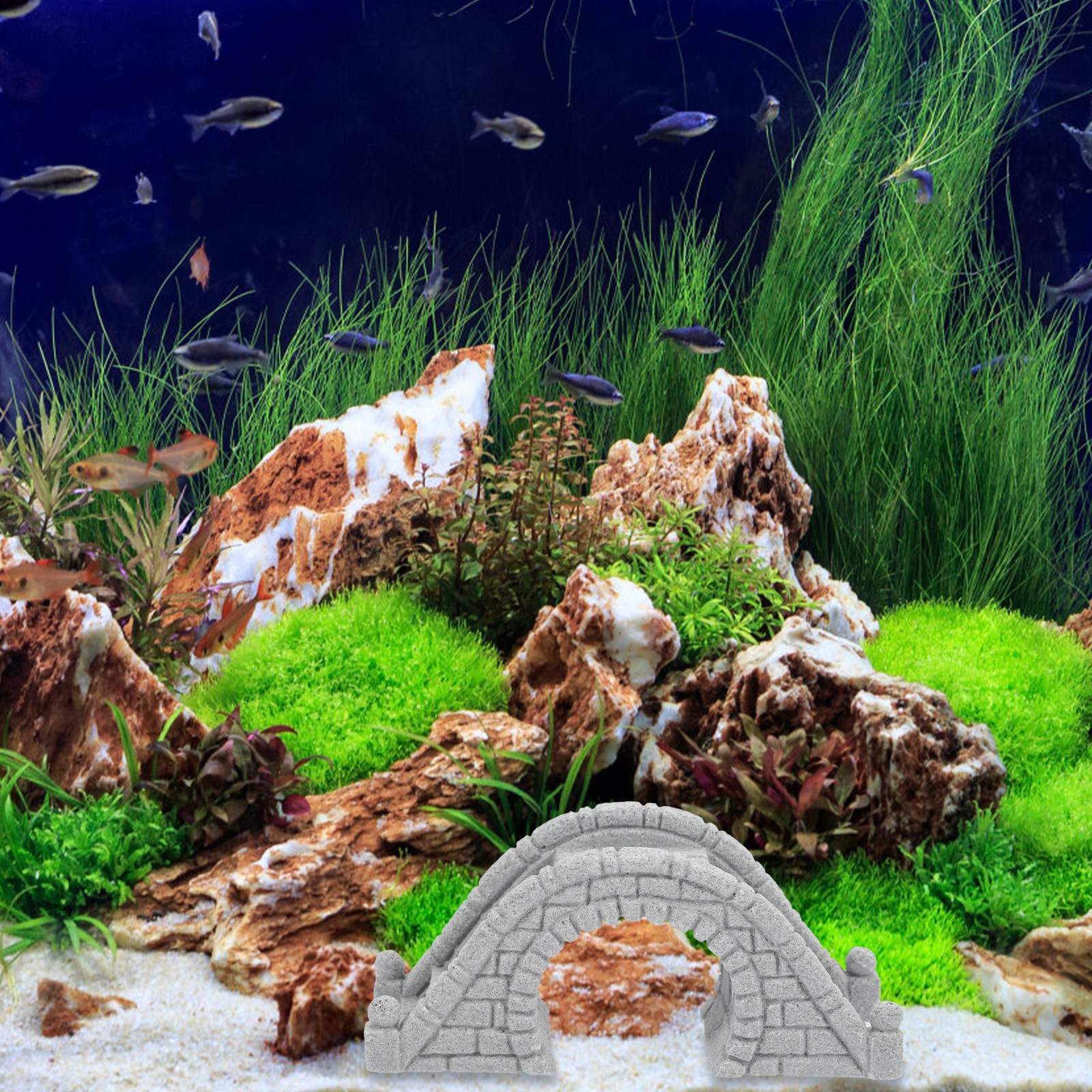 2Pcs Realistic Miniature Arch  - Aquarium Fish Bridge 评论和价格