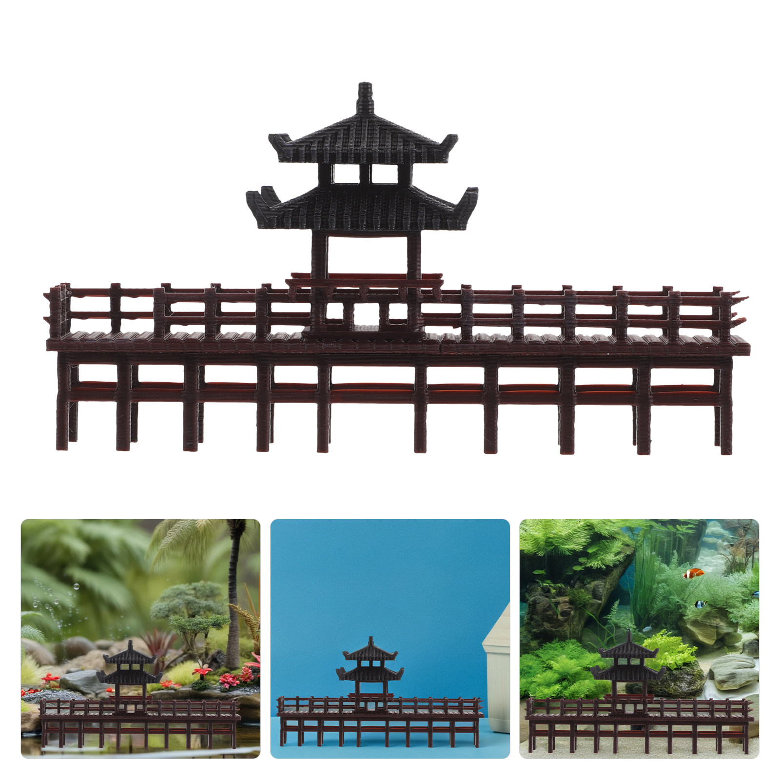 Mini Chinese Pavilion Bridge D - Aquarium Fish Bridge 评论和价格