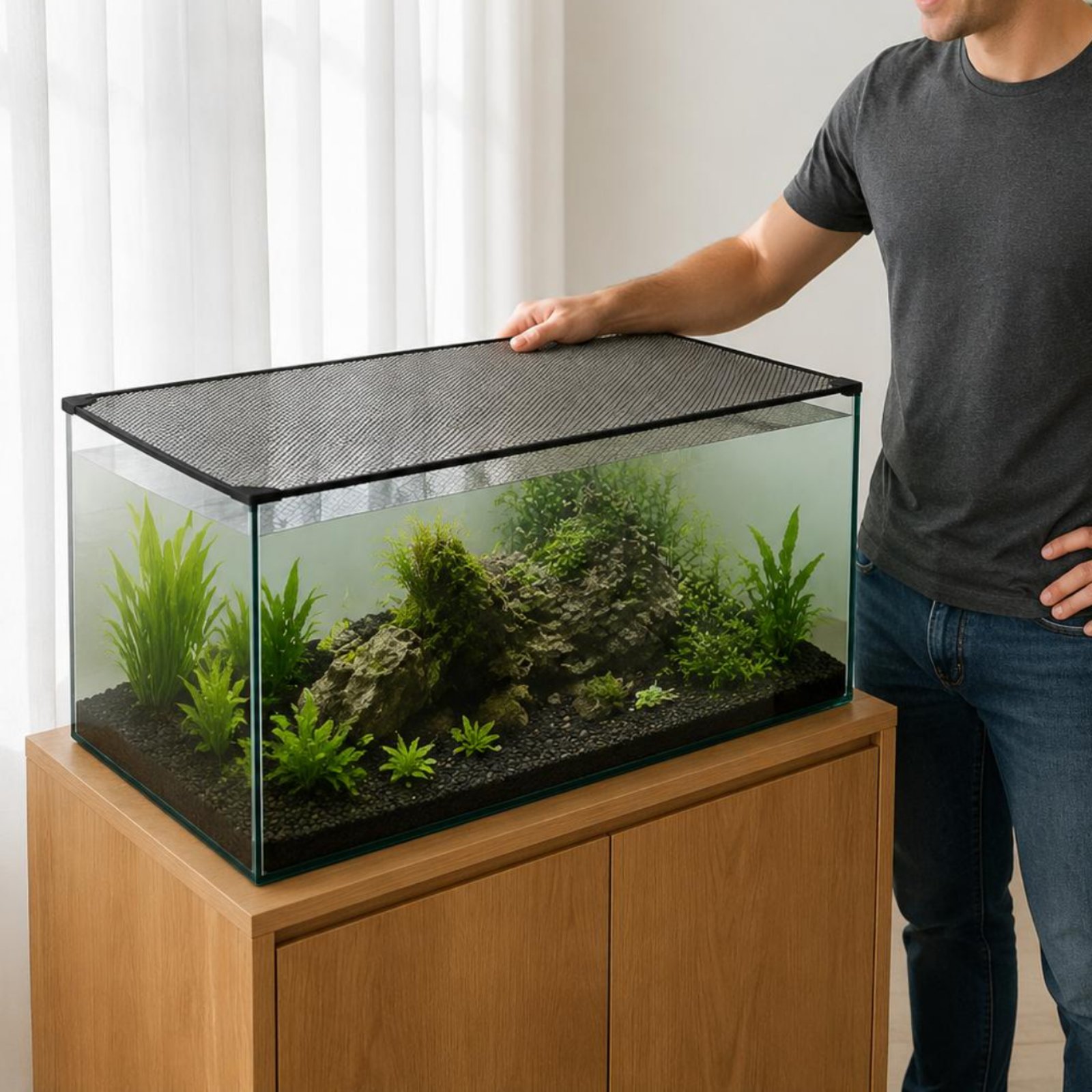 Fish Aquarium Net Cover Quick  - Aquarium Fish Jumping 评论和价格